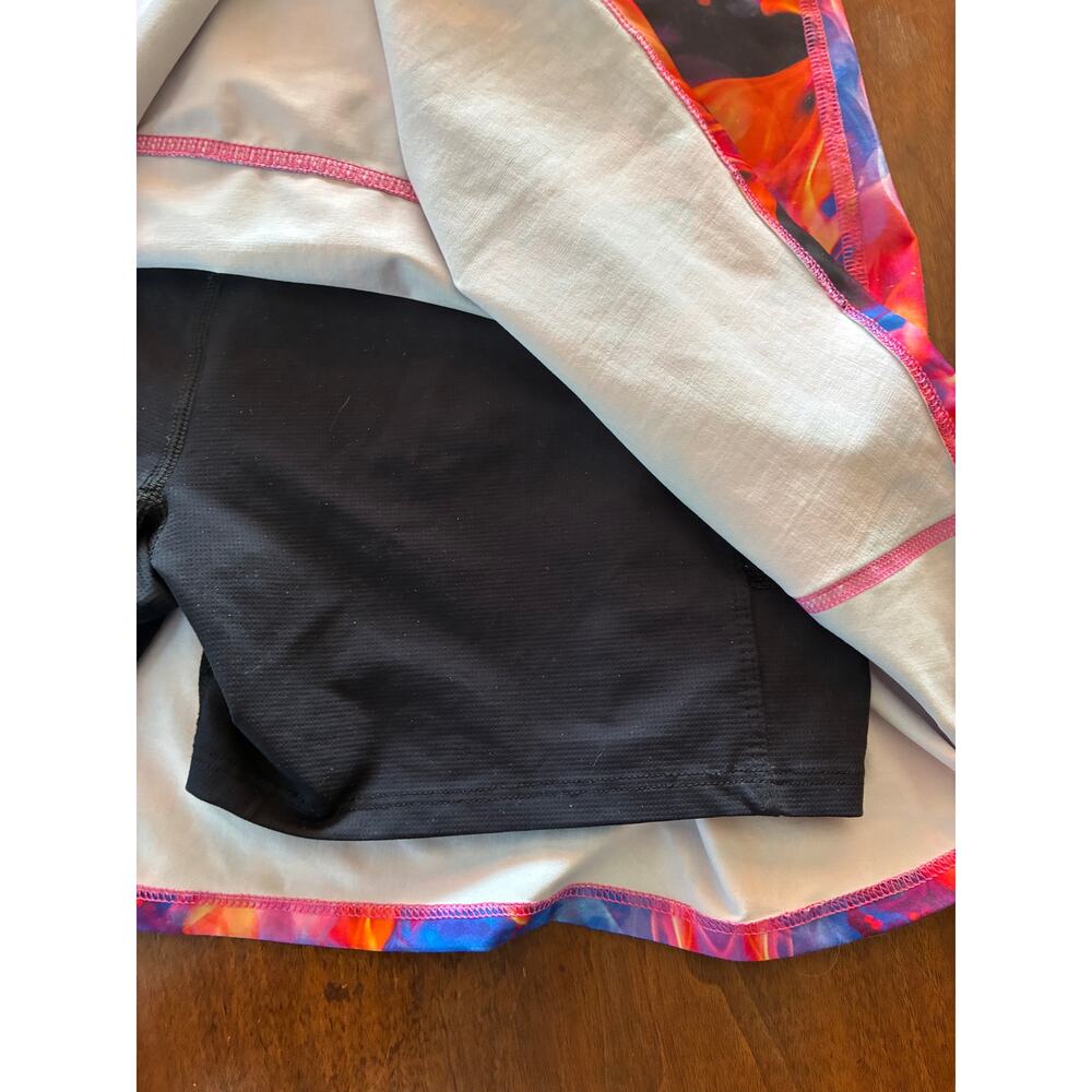 Dona Jo Athletic Skort Pickleball Tennis Colorful Vibrant Flame Print Pockets L - Picture 6 of 8